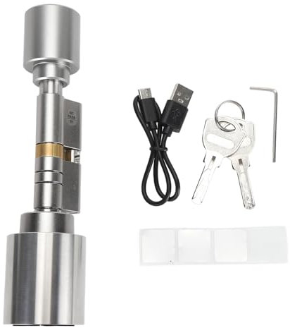 Serratura Intelligente, Serratura Elettronica 6 in 1 Senza Chiave con Impronta Digitale e Tastiera, Serratura a Cilindro Intelligente con Telecomando APP per Porta D'ingresso