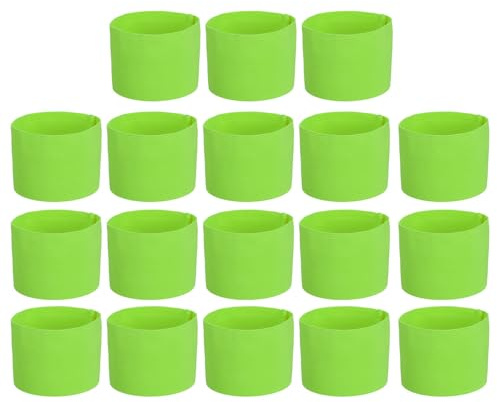 PATIKIL Soccer Captain Armband, 18 Pcs Captain Arm Bands for Soccer Elastic Captain Arm Band Sports Captain Armbands for Youth Adult Football Team Training Fluorescent Green