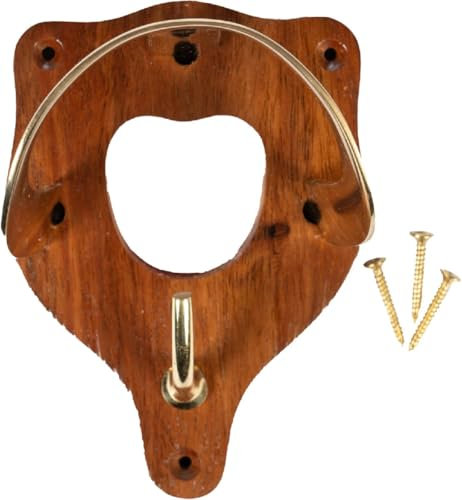 HKM Trensenhalter aus Holz und Messing, Messing, One Size