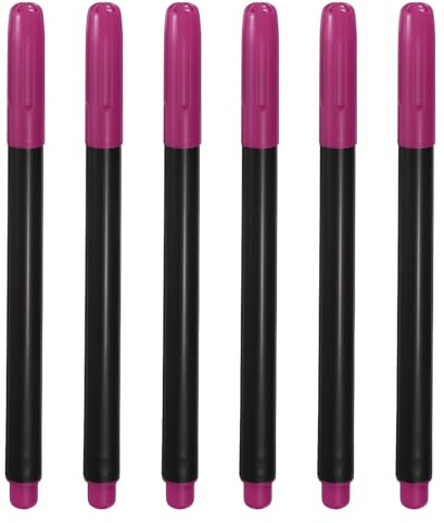 PATIKIL Marqueurs Textiles Permanents Fluorescents Violets Pour Tissus, Ensemble De Marqueurs Permanents Stylo Textile Sur Plastique Bois Pierre Métal Et Verre Pour Colorier, 6Pack