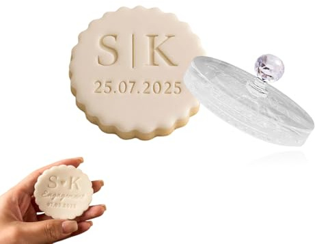 Sello personalizado para galletas Mr & Mrs Fondant, molde personalizado para galletas de boda, fondant en relieve con nombre y fecha, plantilla para decoración de pasteles