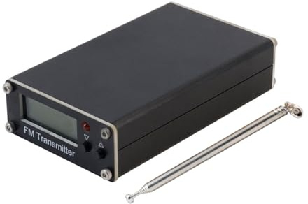 Jectse 0,5W FM-sändare, Digital Skärm Stereo FM-radiosändare 76 108MHz Justerbar Frekvens med 320 Valbara Frekvenser, för Telefon PC MP3 (Svart)