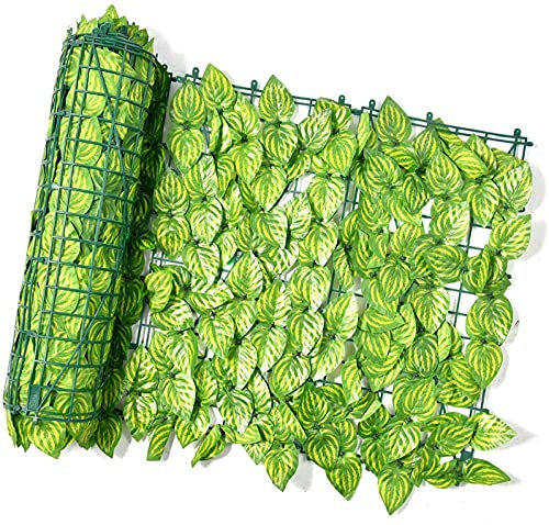 EIIDJFF Siepe Artificiale Ornamentale Recinzione per la Privacy Parete Giardino Decorativa Siepi Artificiali Foglie di edera Finta Recinzione Pannelli di Copertura dello Schermo per la Privacy