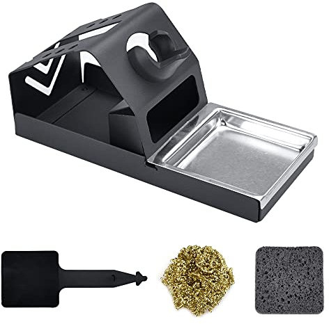 AFASOES T12 Saldatore Stazione Stand Supporto per Stazione per Saldatore T12 Stazione Stabile Saldatura Ferro Punte Titolare con Isolamento Pad Ottone Filo Punta Pulitore