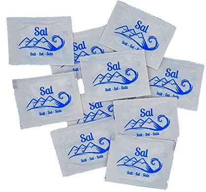 Sal Fina de Mesa - Sal Monodosis - 1000 Sobres de Sal de Mesa de 1 Gramo - Sal Refinada - Sal Hosteleria - Sal Marina Yodada