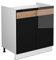 Vicco Spülenunterschrank Fame-Line, Schwarz-Eiche Hochglanz/Weiß, 80 cm ohne Arbeitsplatte