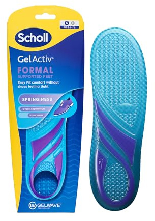Dr. Scholl's Plantillas GelActiv Zapatos Formales para Hombre - Diseño ajustado para un uso diario con zapatos de vestir, elasticidad extra con la tecnología GelWave - Talla 40-46,5