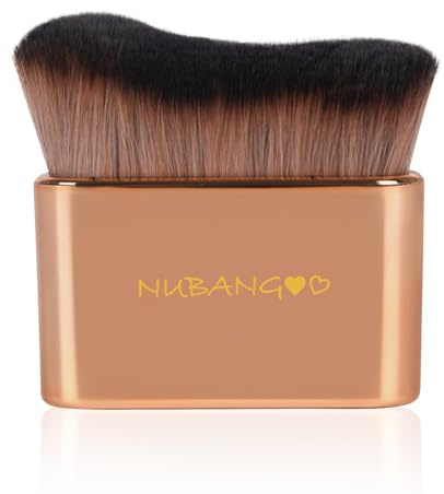 NUBANGOO Professional Kabuki Foundation Brush,Makeup Brush, Self Tanner Brush,Self Tanning brush,Foundation Makeup Brush Cream Powder Liquid,Face Neck Body Leg Tanning Makeup (Pink Gold)