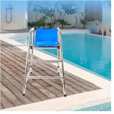 Pool Stuhl 120cm 150cm 180cm hohe Liegestühle für den Außenbereich, Rettungsschwimmerstuhl für Pooldeck Terrasse Strand, Edelstahl-Schwimmbad-Rettungsschwimmerstühle mit Sitz, Belastung 330kg (Color