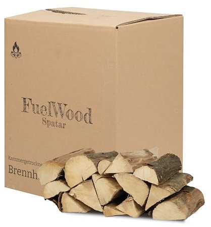 FuelWood Spatar Leña de Carpe, Secado al Horno, 25 cm, Menos del 15% de Humedad, Ideal para Horno, Chimenea, Barbacoa, Barbacoa y Hoguera, leña, leña, Barbacoa (25 litros)