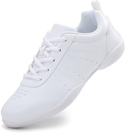 Flickor, cheerleading skor, skrådjur, sneakers, tennis, dansskor, andas, superlätta, vita, skalle, skor för kvinnor, atletisk träning, tennis, promenader, sneakers, Vit, 33 EU