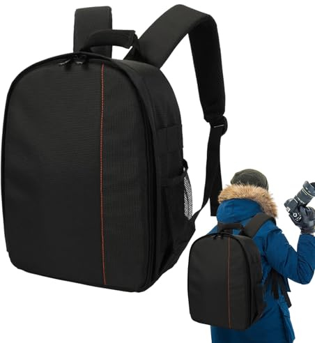 Vuggdt Sac à dos pour appareil photo numérique DSLR | Sac pour appareil photo professionnel | Sac à dos étanche antichoc pour photographie unisexe | Étui antivol résistant à l'usure pour objectif,