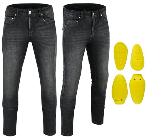 MCW Gear Stretch Motorcycle Jeans - UKCA CE AA Rated Men's Kevlar Reinforced Denim, Level 2 Knee Amour Perfact Motorbike Clothing