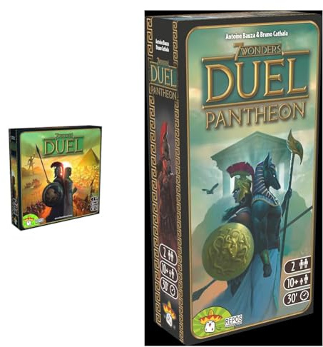 Repos Production, UNBOX NOW, 7 Wonders Duel, Grundspiel, Kennerspiel, Strategiespiel, 2 Spieler, 30+ Minuten, Deutsch + 7 Wonders Duel – Pantheon, Erweiterung, Strategiespiel, 2 Spieler, Deutsch
