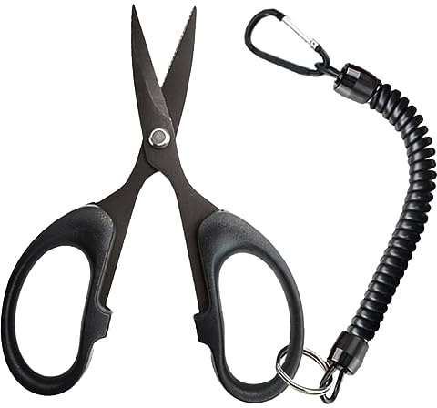 GRIRIW Tijeras De Pesca De Acero Inoxidable Recubrimiento De Titanio, Cortador De Línea Trenzada Multifunción, Tijeras Portátiles Resistentes Al Desgaste para Aparejos De Pesca Marítima
