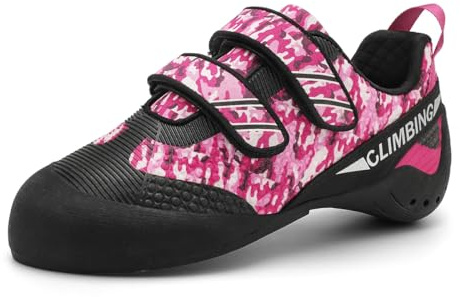 omcam Zapatos De Escalada para Mujer, Zapatillas De Escalada Antideslizantes para Interiores Y Exteriores con Cierre De Doble Correa para Principiantes