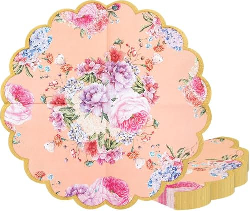 Talking Tables Floral Napkins for Afternoon Tea Party | Easter Table Decorations, Mother’s Day, Birthday | Baby Shower | Wedding and Anniversary, Truly Scrumptious Range, Pink, (33cm) Pack of 20