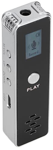 Diktiergerät, Stereo-Bildschirm -Aufnahmegerät Geräuschreduzierung tragbar für Meetings für Sport(Silber)