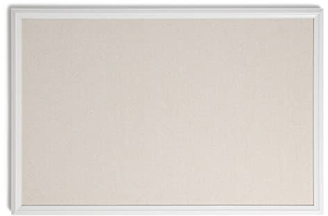 U Brands Farmhouse Leinen-Pinnwand mit weißem Rahmen, Bürobedarf, naturfarben, 50,8 x 76,2 cm