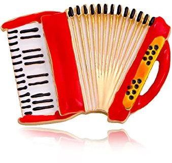 Emalj Dragspel Brosch Kvinnor Kreativ Design Musikinstrument Pin Badge Mode Smycken Present