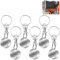 OUZHOU Trolley Coin UK Set, 6PCS Holder Keychain, Shopping Trolley Token Keyrings Mini Aluminum Alloy Key Ring for Men Women Grocery Shopping Cart Keychain Gifts