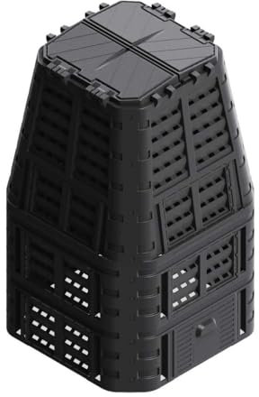 ZEYUAN Compostador de jardín Negro 93,3x93,3x146 cm 1000 L, Compostadora Organica Jardin, Vermicompostador, Composteras Huerto, Compostera Domestica