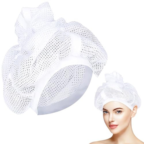 BSOON Net Plopping Cap, Trockenhauben für Lockiges Haar, Haarnetz Plopping Haube, Netz-Duschhauben Verstellbare Tiefenpflegekappe für Drying Lockigem Haar