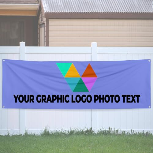 Striscione personalizzabile con foto/logo/testo, striscione di compleanno, per interni ed esterni, grande, 300 x 100 cm, XXL, formato bandiera