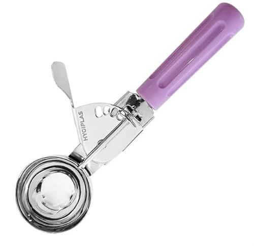 Hygiplas Purple Ice Cream Scoop 50ml - Portion Control Serving Tool, Dishwasher Safe HT782