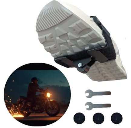 ZZOFSWORM Placa de chispa de zapato de fricción para bicicleta, motocicleta, cubierta de zapatos de freno de pie para accesorios de monopatín, 1 funda para zapatos + 3 almohadillas de pedernal