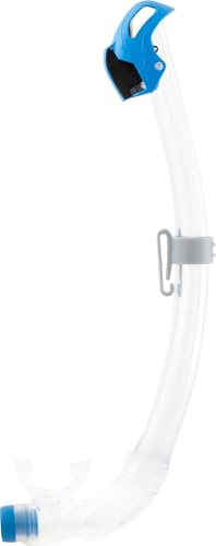 Cressi Seal Dry - Tubo Snorkel Dry Equipado con un Innovador Sistema de Celdas Cerradas, Ideal para Buceo Apnea y Snorkeling, Transparente/Azul Claro, Talla Unica Unisex