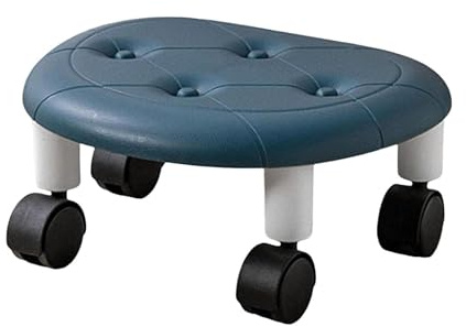 Pédicure Pivotant Stool - Compact PP -Fauteuil Roulant 33,5x15cm avec Rotation à 360 degrés, empattement de poulie | Tabouret à Rouleau Bas Portable pour Salon Spa Maison beauté Poste de