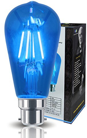 Ambient 4w Vintage LED Filament Blue Light Bulb B22 Clear Glass ST58