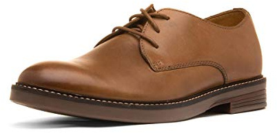 Clarks Hombre Paulson Plain Derby, Piel marrón., 39.5 EU