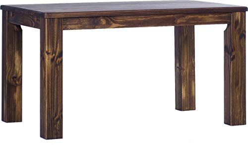 B.R.A.S.I.L.-Möbel Esstisch Rio Classico 160x90 cm Eiche antik Holz Pinie Massivholz Esszimmertisch Echtholz ausziehbar vorgerichtet für Ansteckplatten