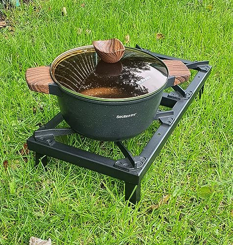 Doppio bruciatore Picnic Campeggio GPL Fornello a Gas Butano Gas Country Stufa Ghisa Gpl Bruciatore BBQ Griglia Portatile, Anello di ebollizione Campeggio Esterno Propano Catering Cucina Cucina Cucina
