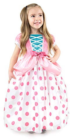 Little Adventures Bo Peep Dress up Costume (Medium) - Machine Washable Child Pretend Play and Party Dress with No Glitter
