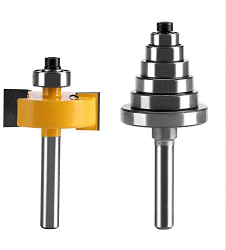1/2 tum H - 1/4 tum skaft routerbit med 7 lager set Rabbet Router Bit Hållbar träbearbetning routerverktyg för massivt trä spånskiva plywood