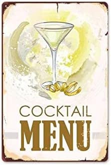 Bonoff Pittura Nuovo Ice Cocktail Menu Tea House Coffeehop Piatto di Metallo Poster Interni Wallticker Arte Vintage Wall Art Decor Metallo Segno Poster 20 x 30 cm