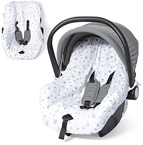 Orzbow Universal Bezug für Babyschale,Schutzbezug aus 100% Baumwolle,Perfekter Passform für Babyschale (z.B. Maxi Cosi,CabrioFix,Pebble),Atmungsaktiv gegen Schwitzen, Maschinenwaschbar (Weiß)