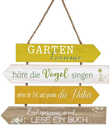 Small-Preis Gartenschild aus Holz (MDF) Gartenträume - Wegweiser durch Ihr Gartenglück