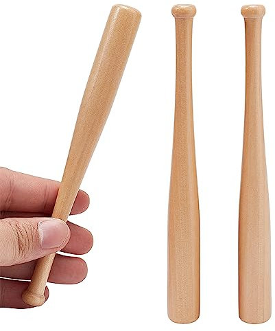GORGECRAFT 3PCS Mazza da Baseball in Legno Naturale Mini Mazze da Baseball Piccole Perline per Mazza da Baseball Supporto per Espositore da Baseball Display per La Casa Decorazioni per Portachiavi