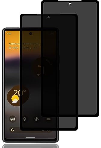 Sichtschutz Schutzfolie für Google Pixel 6a [2 Stück], Privacy Schutzfolie, Privacy Schutzglas, 9H Härte, Kratzfest, Anti-Fingerprint, Blasenfrei, Anti Spy Displayschutzfoli für Google Pixel 6a