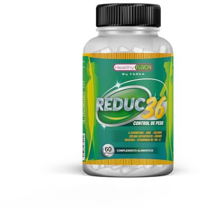 Healthy Fusion - Reduc36 | Pastillas para Adelgazar Rápido | Quemagrasas potente, Termogénico y Supresor del Apetito | Adelgazar rápido y efectivo | Fórmula natural sin efectos rebote | 60 cápsulas
