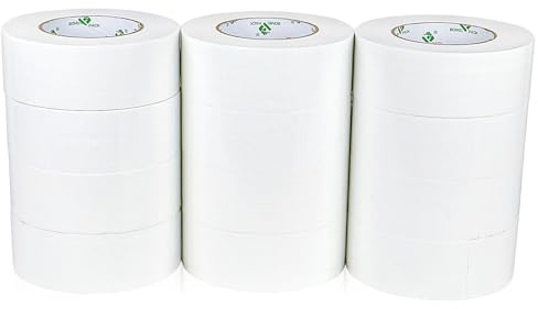 BOMEI PACK 12 Rollen weiß Panzertape - 50 mm x 50 m, stark klebend - handreißbar - gewebeverstärkt - Gewebeband |-Panzerband Reparaturband