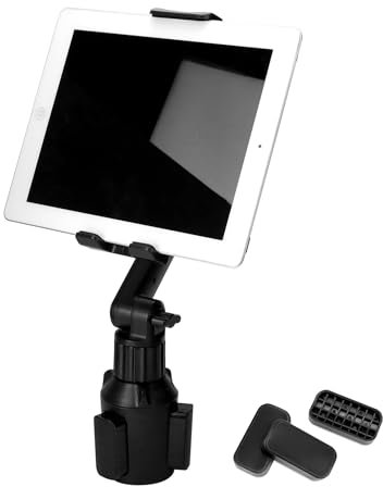 QWORK® Universal Car Tablet Holder Smartphone Holder, Expandable Base 2.4-4.3 for Car Cup Holder Slot