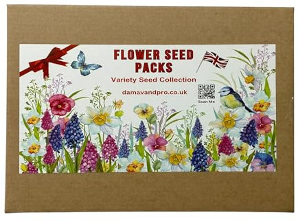 Flower Seeds Variety Bumper (More than15000+ Seeds) - 24 Different Packs - Garden Growing Kit - Bee & Butterfly Garden - Indoor Outdoor Planting Wildflower Gift Set