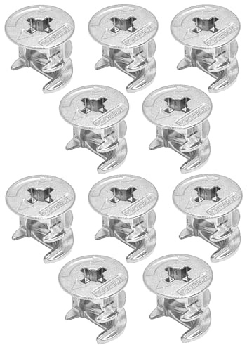 cyclingcolors 10x Dado per giunto eccentrico connettore ricambio per collegamento mobili cassetti armadi scaffali, grezzo con bordo 15x34mm