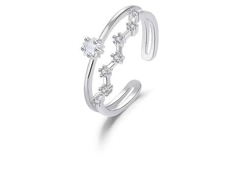 Hmzidz 925 sterling silver ring kvinnor, diamantring, justerbara öppna ringar, öppna kvinnliga silverdrag, förlovningsringar, stenringar, smycken presenter