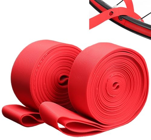 ApexPine 2 Pack 700C Bike Rim Tape, 18mm High Elasticity PVC Bicycle Rim Strips, High Pressure Resistant Inner Tube Protector, Prevent Punctures & Blowouts for Road Mountain Bikes